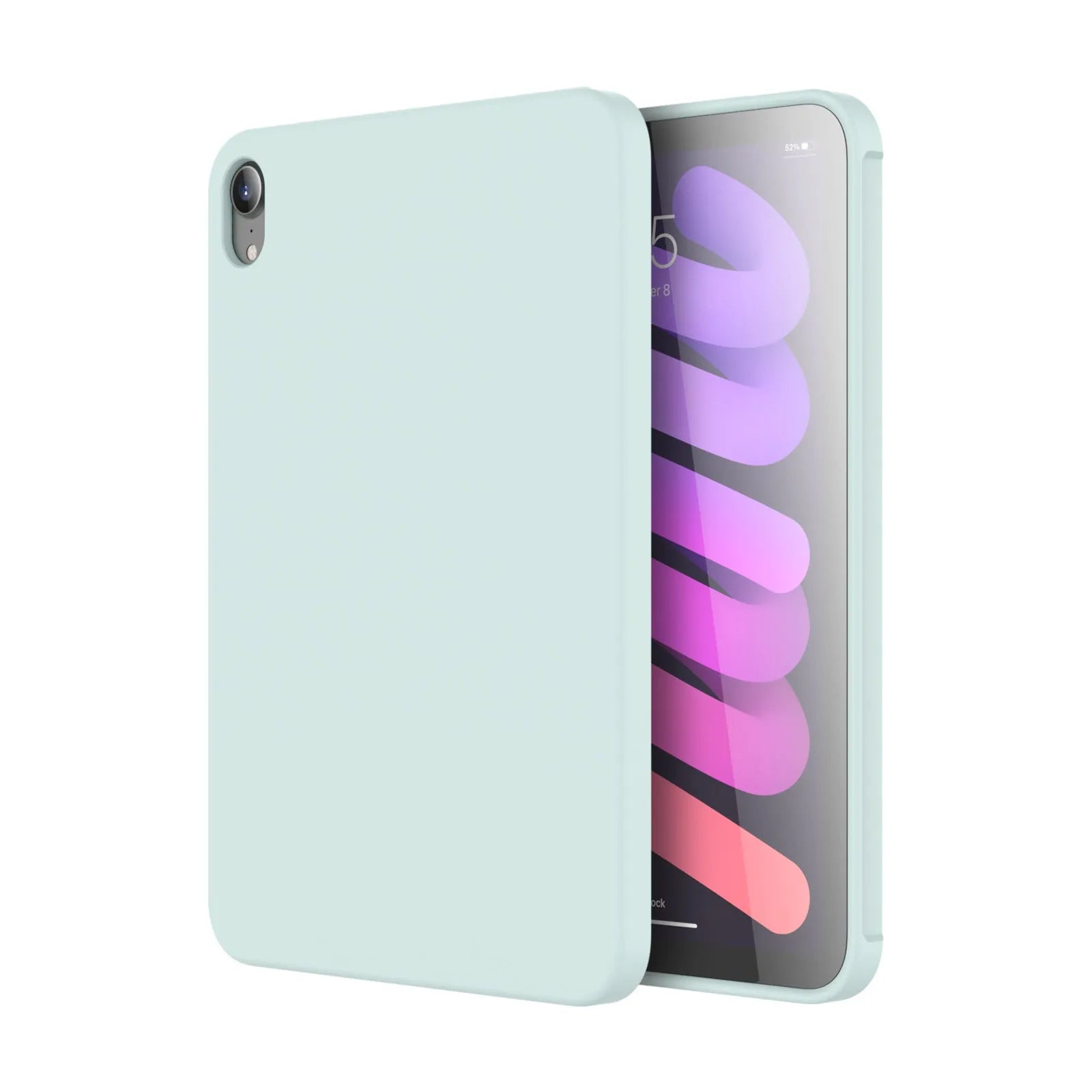 Soft silicone back cover case for iPad in seven solid colours including black, coral, and blue.