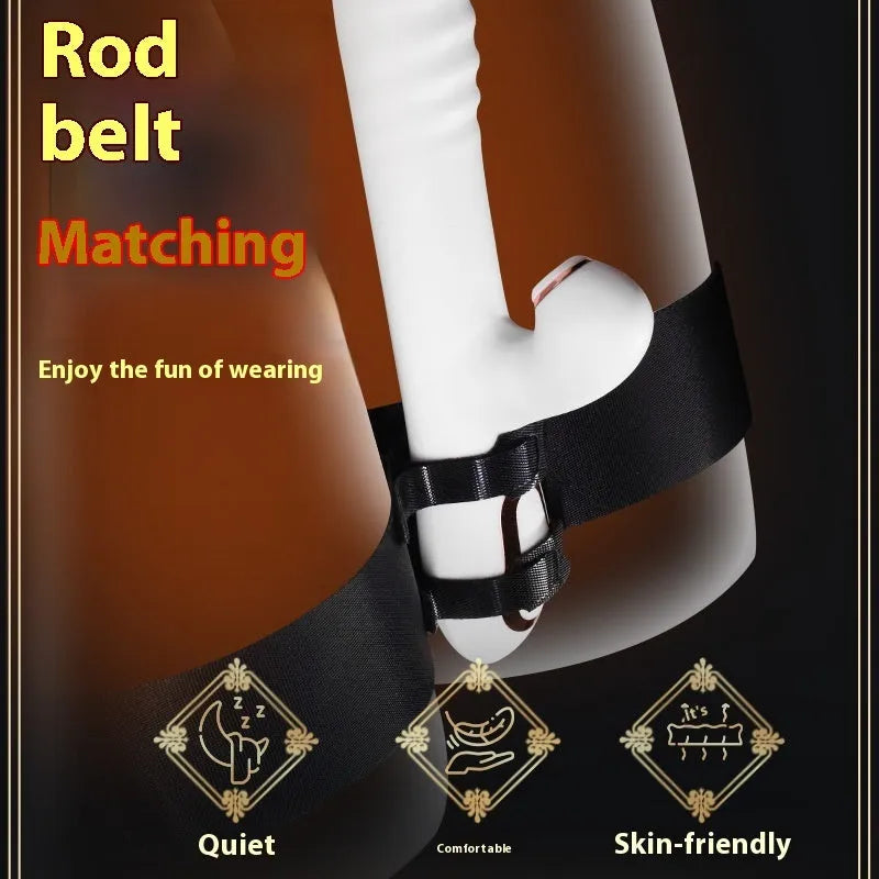 Black knitted sex toy strap for adult toy attachment
