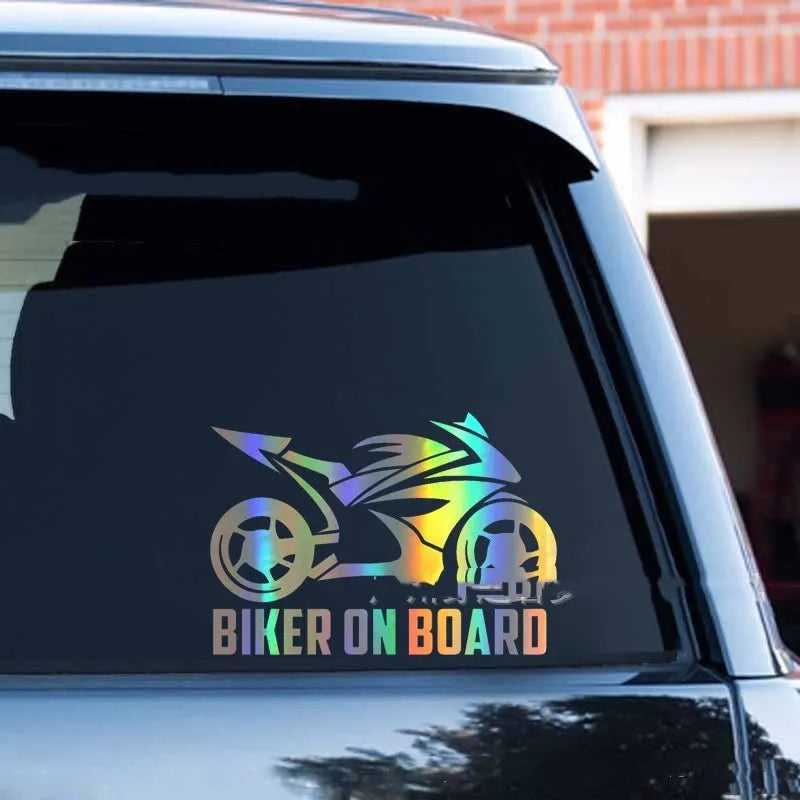 Reflective PET safety sticker for motorcycle or car in assorted colours and two size options.