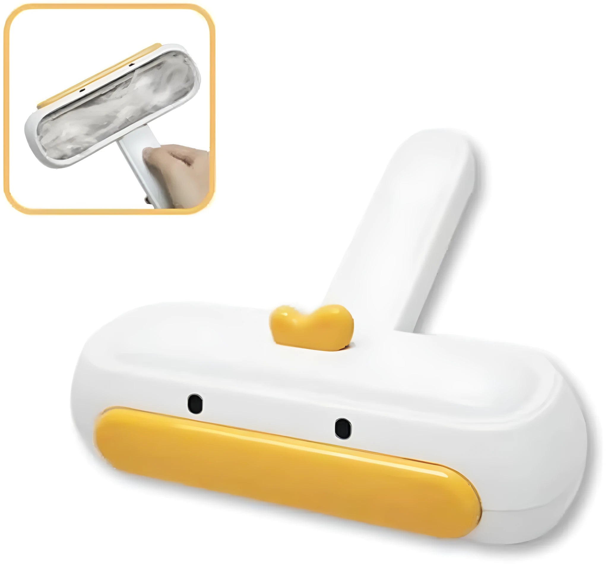 Portable pet hair remover with yellow duck design and reusable brush roller for furniture car seats clothing