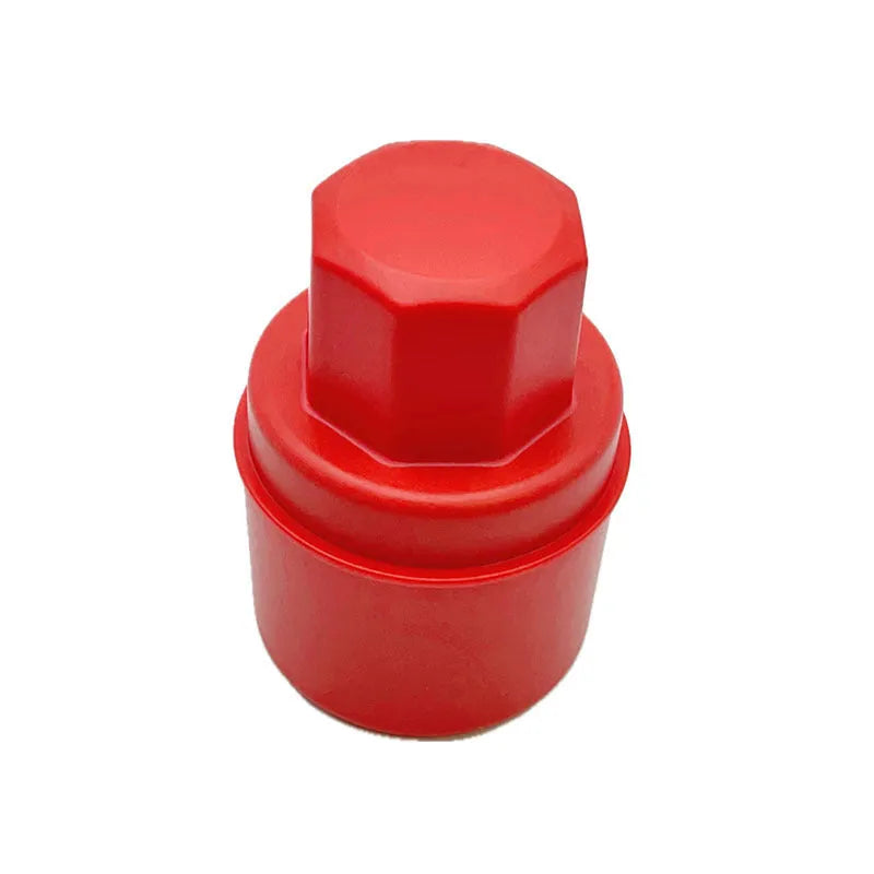 Black car tyre polishing sponge brush with plastic lid on a 85mm by 120mm yellow plastic housing