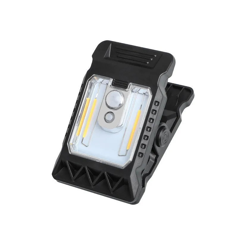 Black clip-on human body induction lamp with IP65 rating and three brightness settings