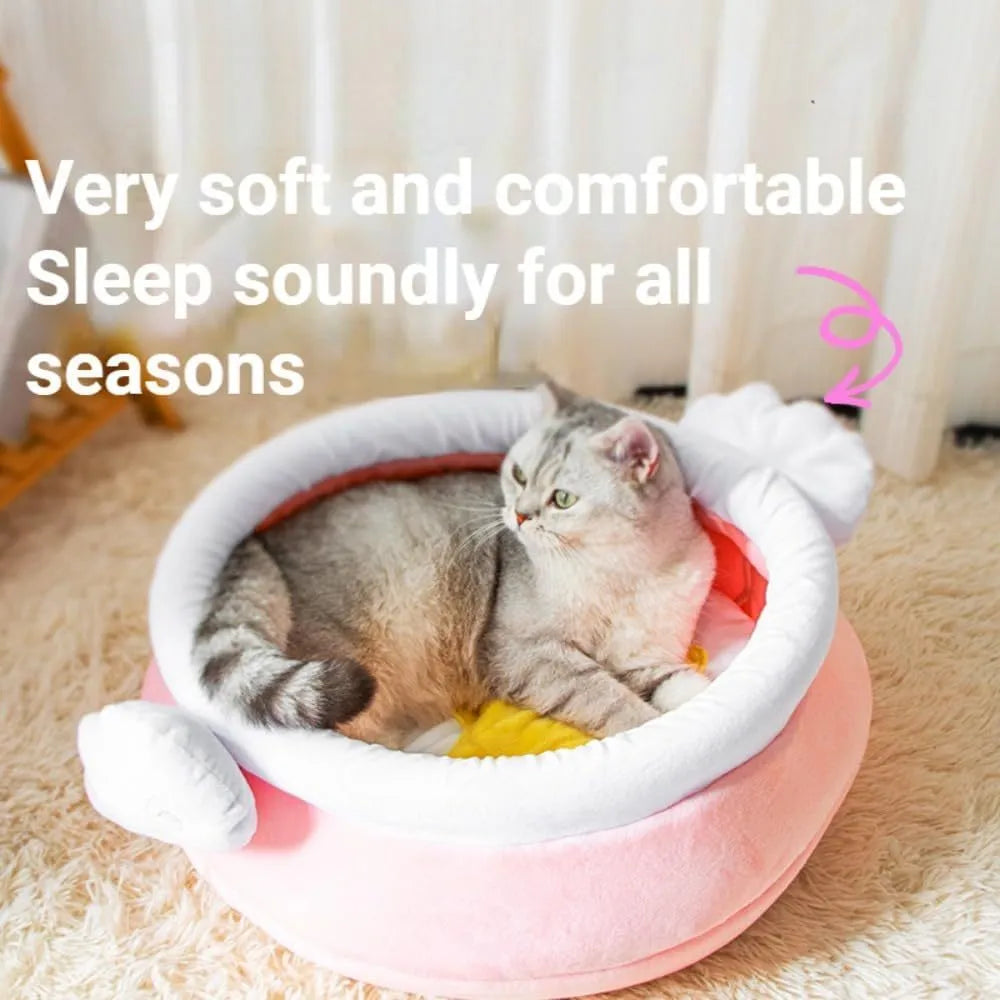 Honey pot magic shape cat sofa bed in pink or yellow with removable pad for small pets