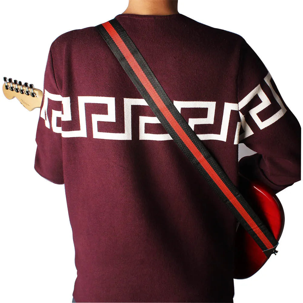 Woven crossbody musical instrument strap for guitars basses ukuleles in multiple colour options