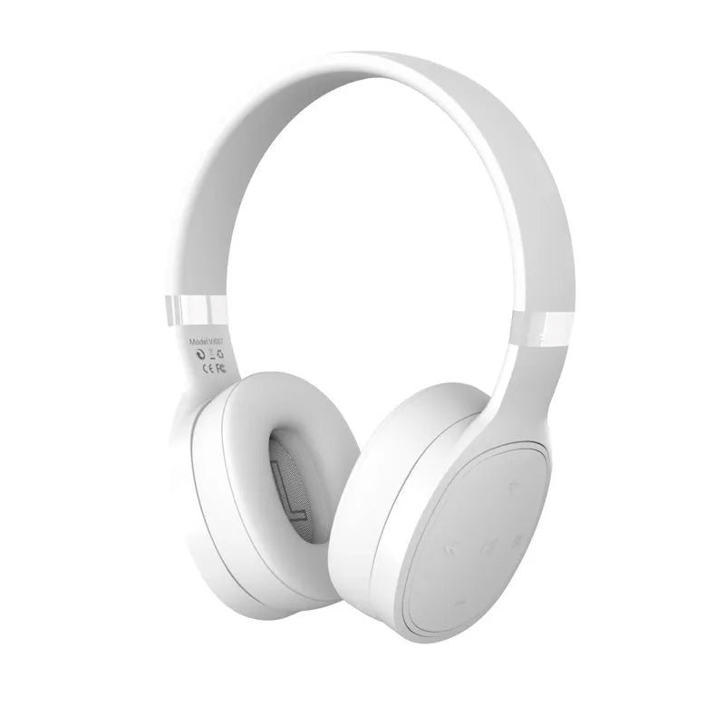 Folding wireless sports Bluetooth headset in black, showing collapsible earcup design