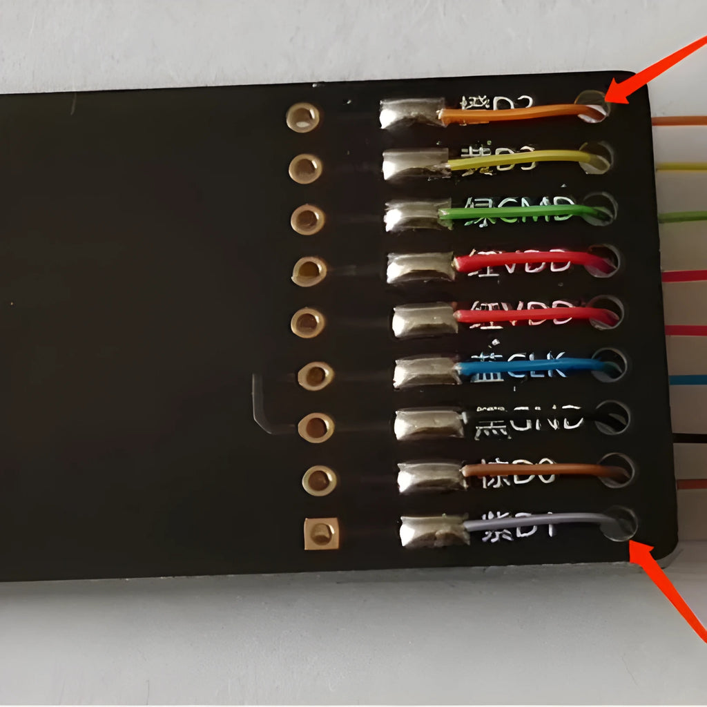 EMMC read and write tool for automotive audio host maintenance on BMW, Mercedes, Audi, and Porsche vehicles.