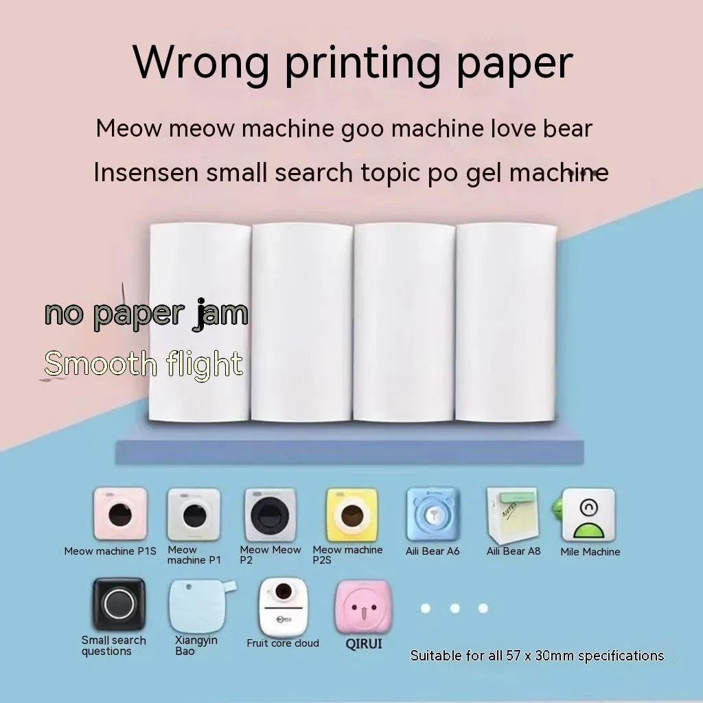 57x30mm pink and yellow blue thermal paper rolls for student wrong question printing