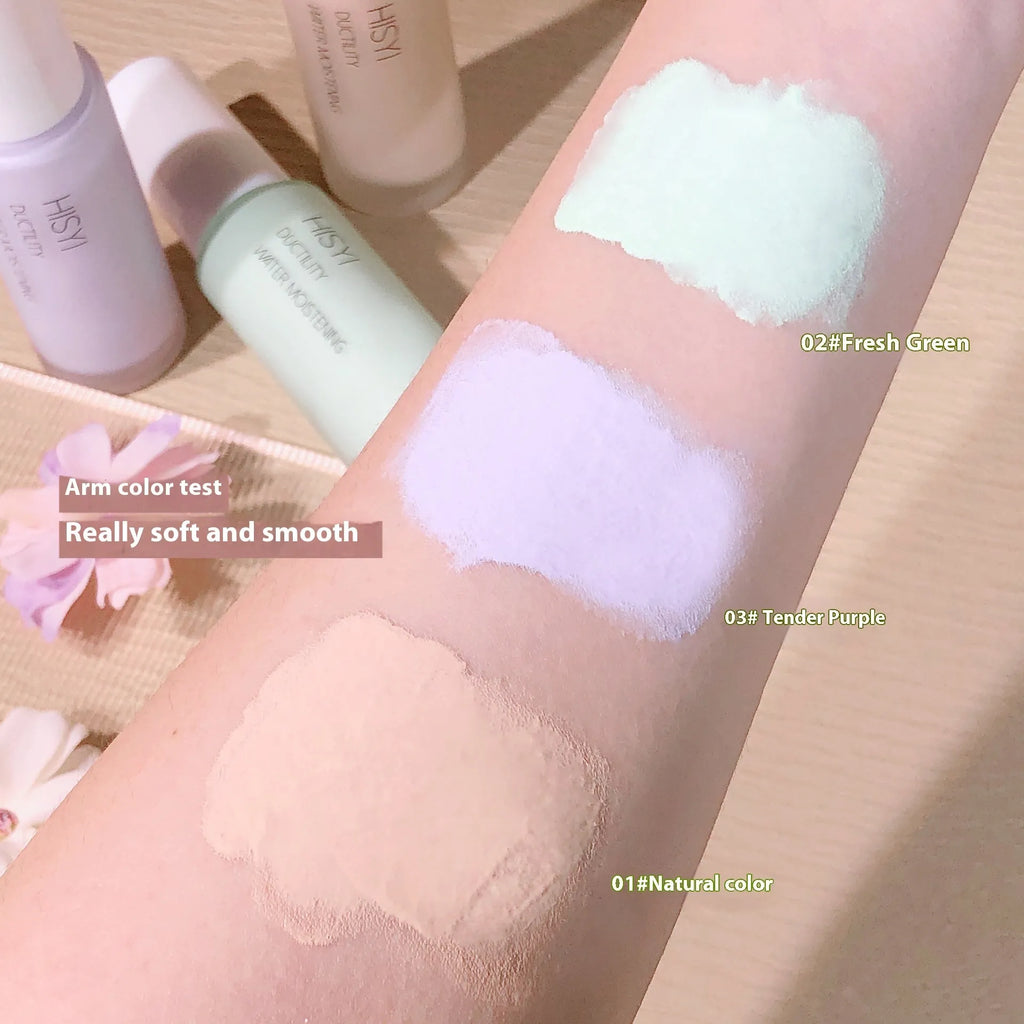 HISYI Silky Clear Makeup Primer brightening base in three colour options 01 02 03