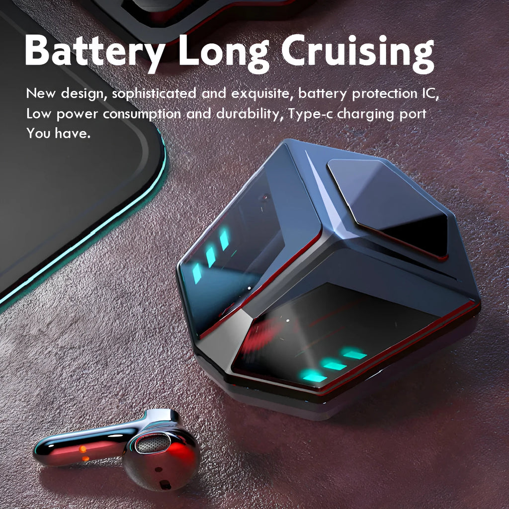 M59 style wireless Bluetooth gaming headset with compact ABS plastic earcups.