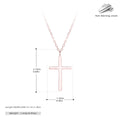 S925 sterling silver necklace with glossy cross pendant on adjustable O-shaped chain