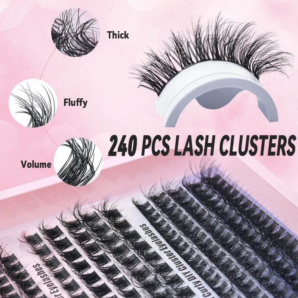 Large capacity false eyelash storage box with mixed eyelashes inside, measuring 13.7cm by 13.5cm