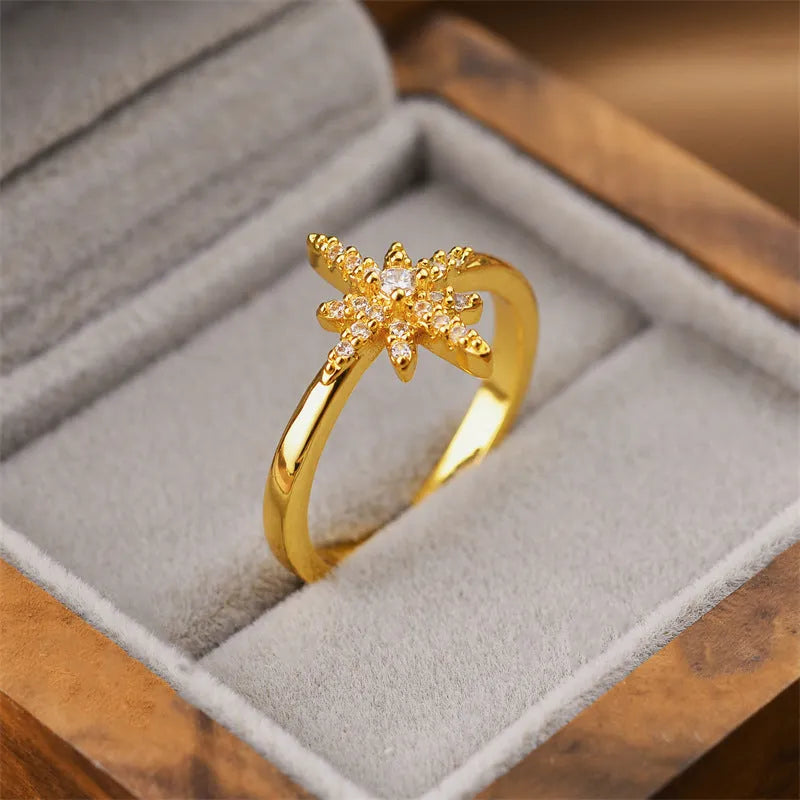 Korean fashion gold electroplated open geometric ring showing various style options