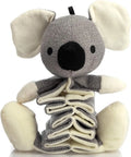 Hollypet grey koala plush dog squeaky toy with crinkle paper, 30cm length for small medium large dogs