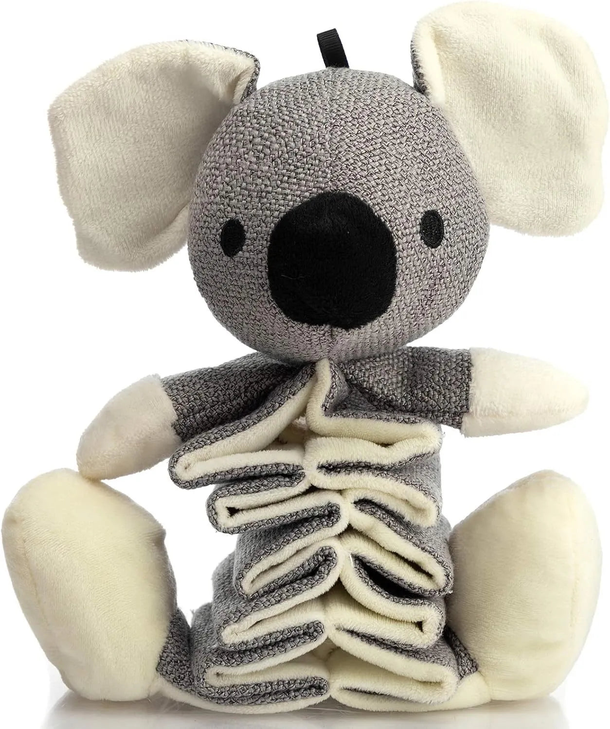 Hollypet grey koala plush dog squeaky toy with crinkle paper, 30cm length for small medium large dogs
