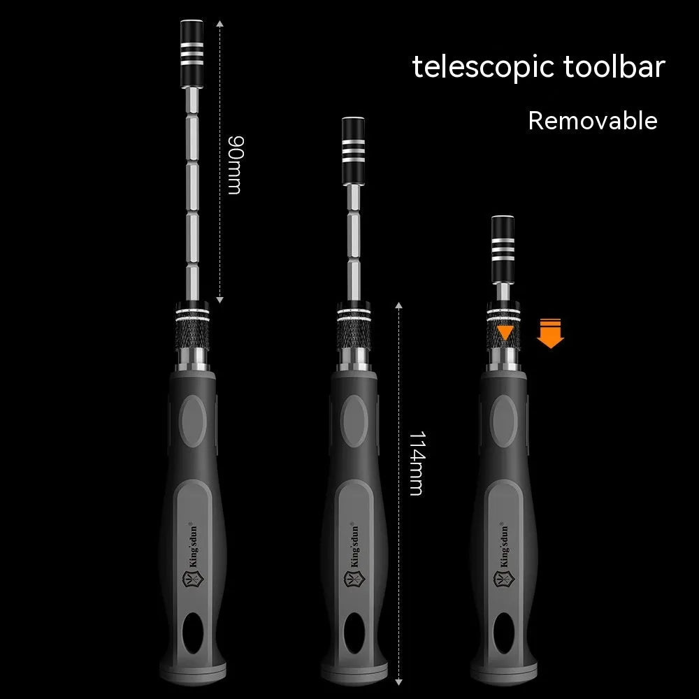 32-in-1 screwdriver set with 30 bits in compact 130mm plastic storage case