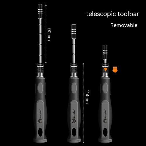 32-in-1 screwdriver set with 30 bits in compact 130mm plastic storage case