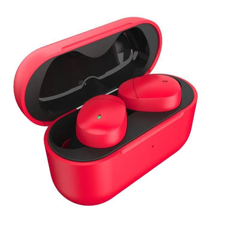 Flame red Qualcomm TWS 3040 true wireless Bluetooth 5.2 earbuds with charging cable