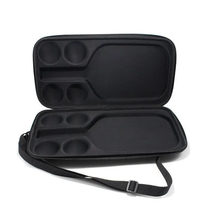 Black EVA pickleball bag with double shoulder straps, showing dimensions 45x25x8 cm.