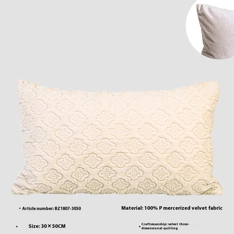 Brown gold antique style quilted cushion pillow with three-dimensional pattern