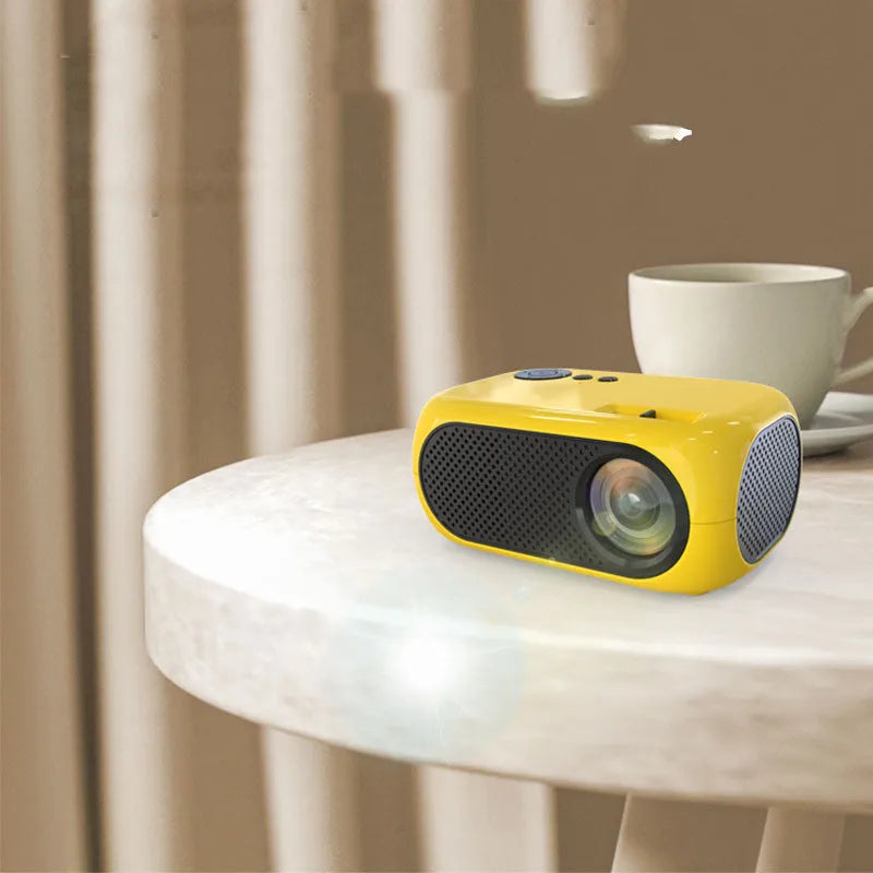 M24 micro mini portable LED projector in gold or white colour with 1080p compatibility