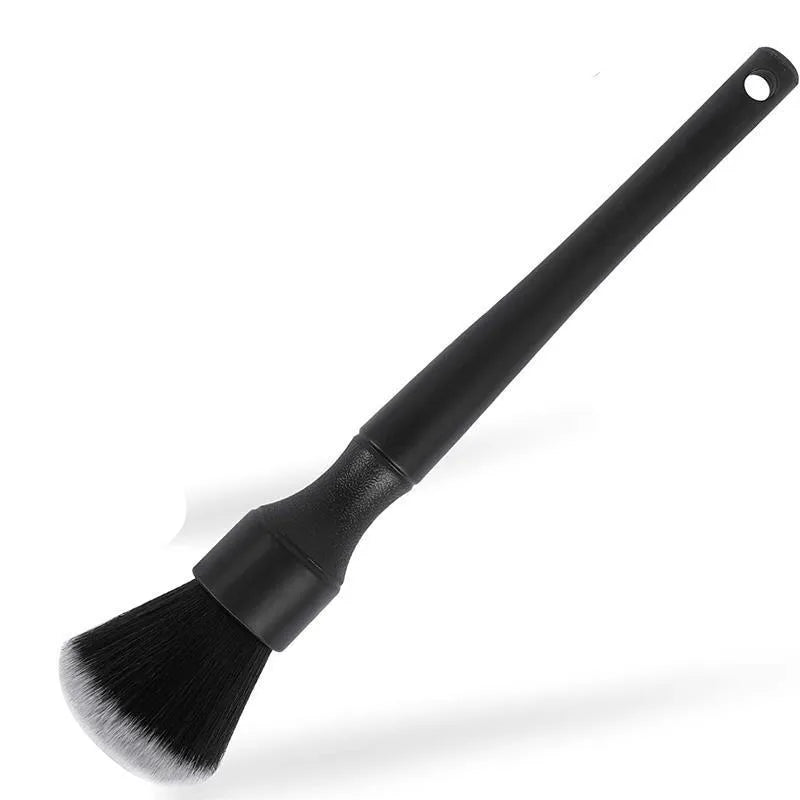 Black car detailing brush with pig hair bristles and PP handle in two size options