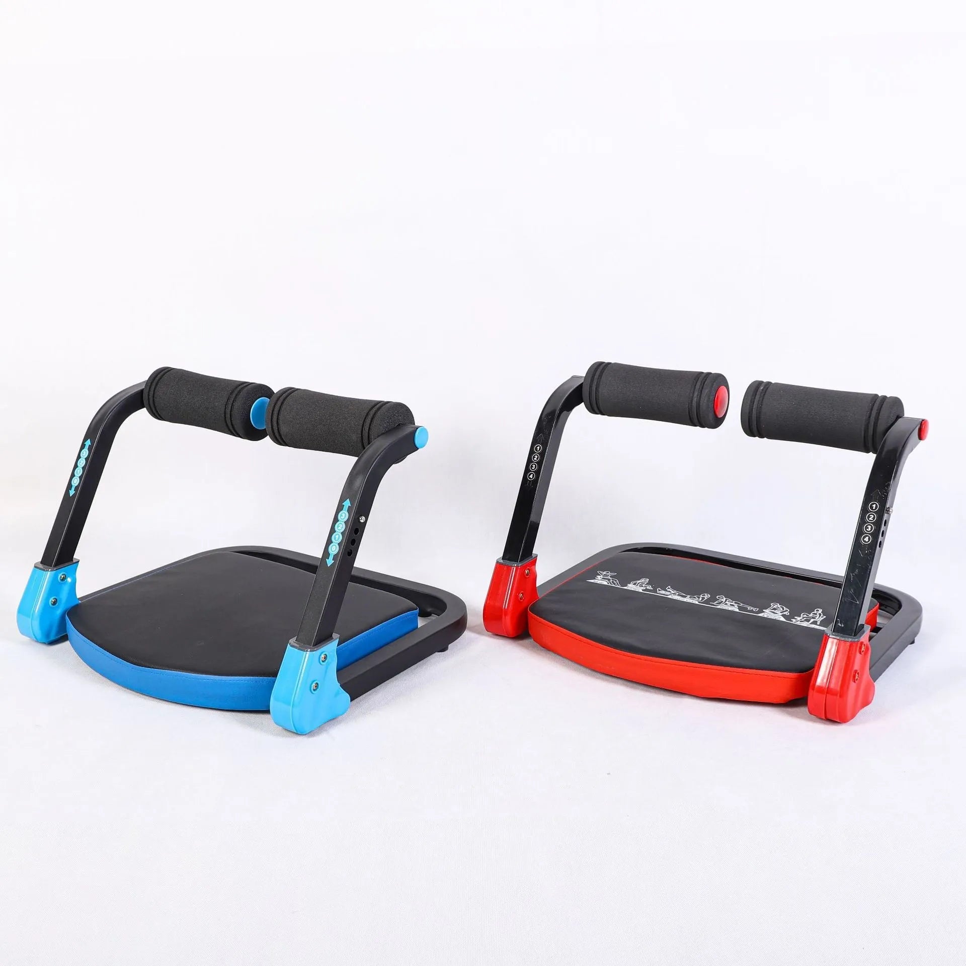 Mini multifunctional abdominal device in red or sky blue for home, office and outdoor fitness training
