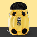 Cartoon animal design pet chest bag with colourful stitching on soft canvas material