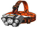 LED miner's headlamp with adjustable strap, 10W super bright illumination, 2400mAh battery