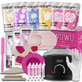 WUWUVISTA 56-piece professional waxing kit with wax warmer, wax beads, applicators and aftercare products