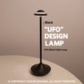 UFO table lamp in black, gold, or grey with touch dimming and rechargeable battery