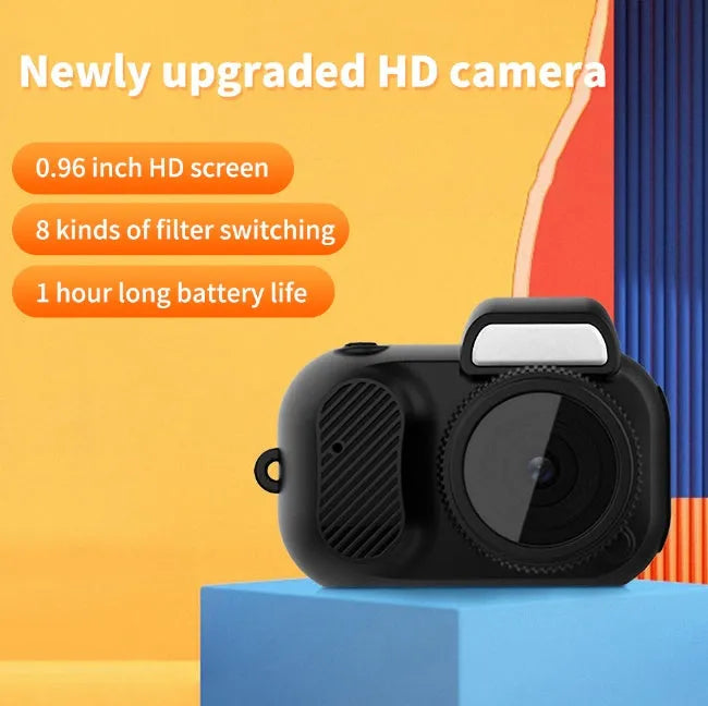Black Y3000 HD outdoor sports camera with display screen, shown with a memory card.