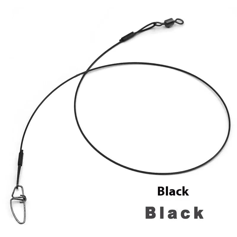Anti-bite steel wire fishing accessories with double buckle pin in 54cm length