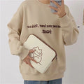Embroidered cat design nylon tablet protective sleeve with zipper closure