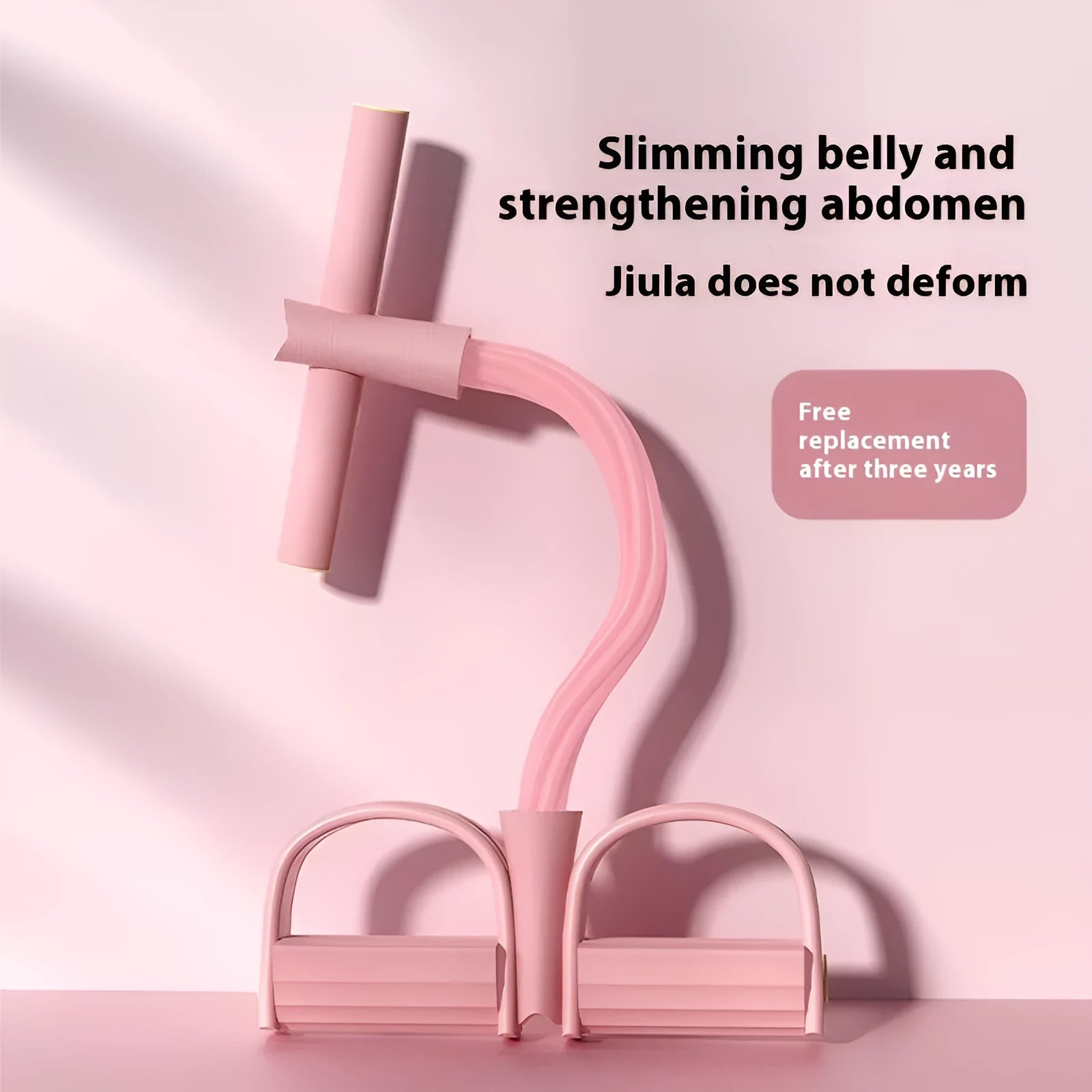 Purple TPR waist slimming belly arm tension device with puller rope for sit-up auxiliary exercises.