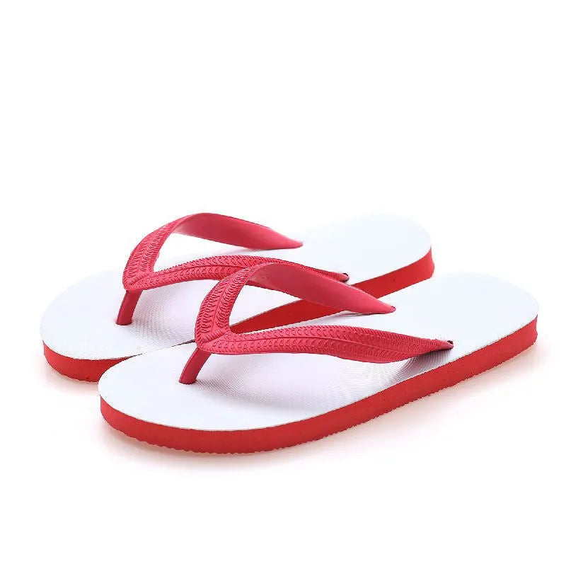 Men's casual rubber flip-flops with fish label detail on strap, showing non-slip sole.