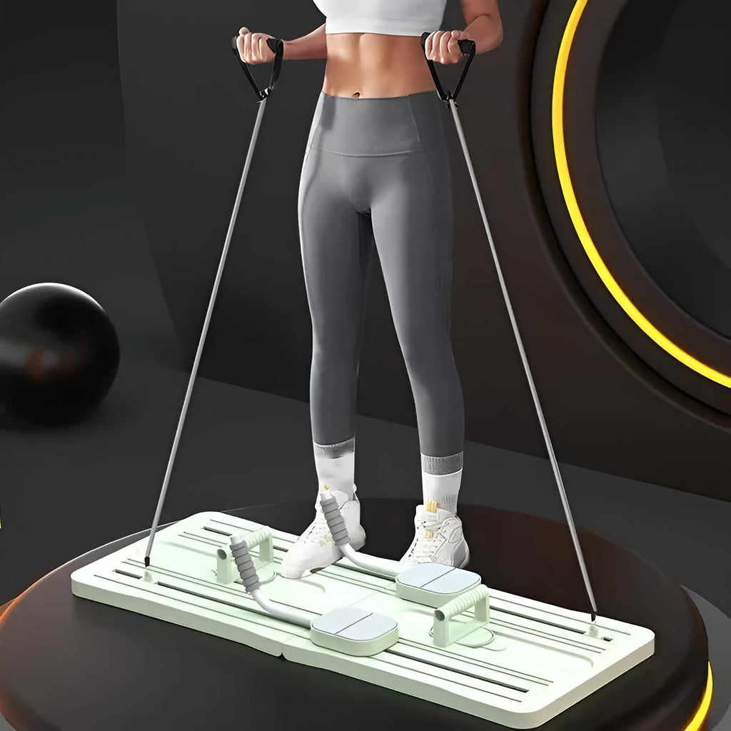 Purple foldable belly panel fitness board made from PP plastic for home exercise