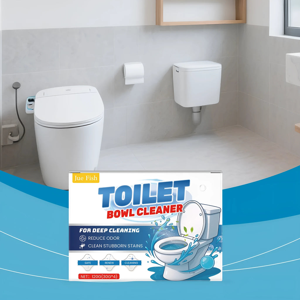 Pack of four sachets of toilet cleaning powder for removing urine stains and odours, total weight 120g.