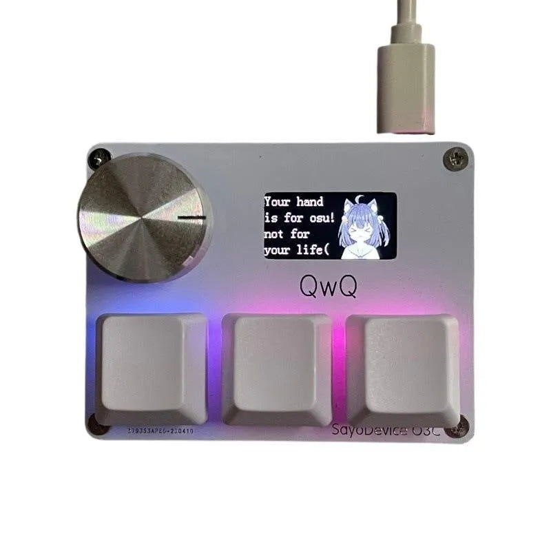 Customisable magnetic axis game keyboard numpad with IPS colour screen and programmable knob.
