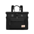 Shockproof waterproof nylon laptop bag in black colour showing medium and large size options