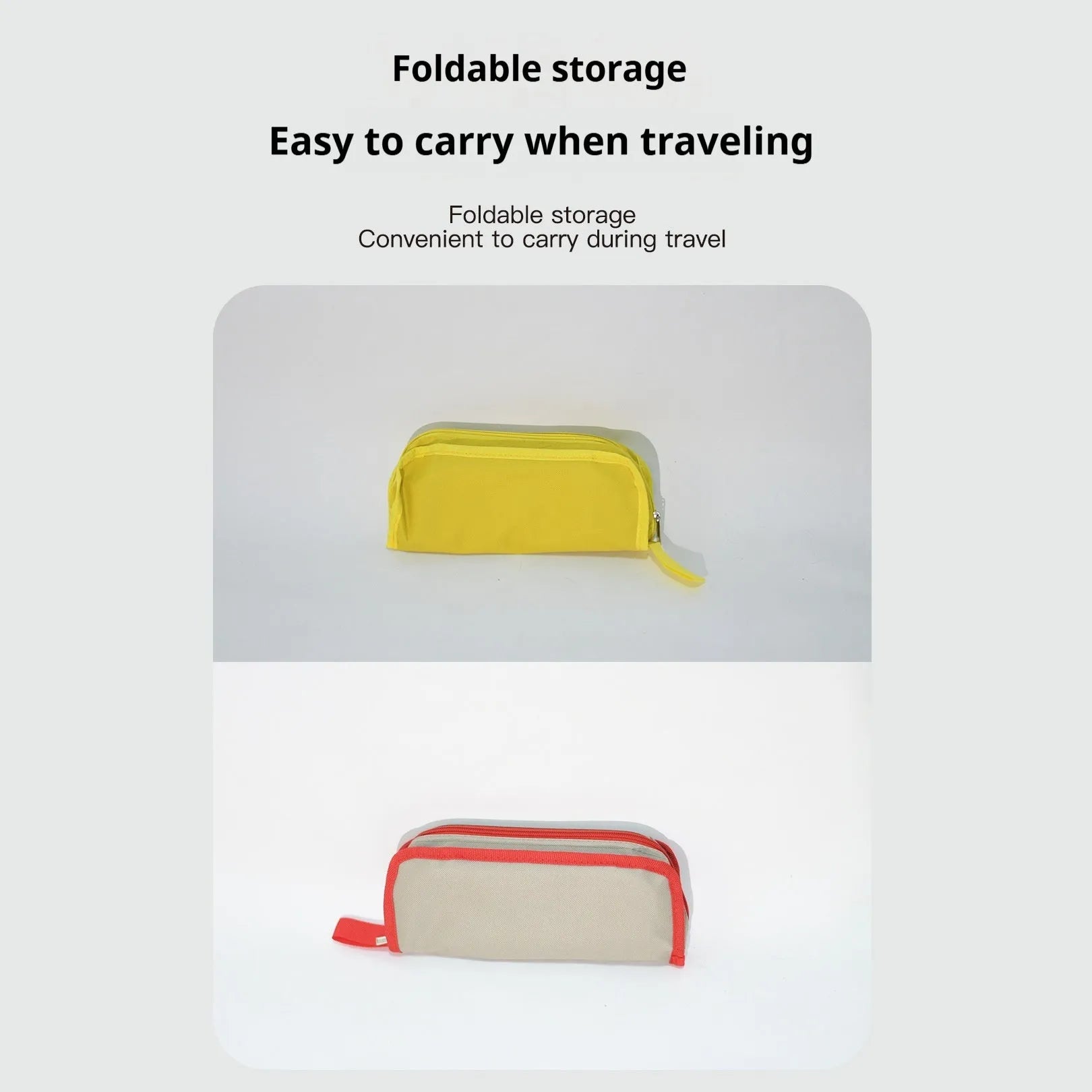 Foldable camp stool in pencil box design with oxford cloth construction shown in khaki colour