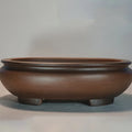 Handmade purple clay desktop flowerpot with classical design for indoor plants