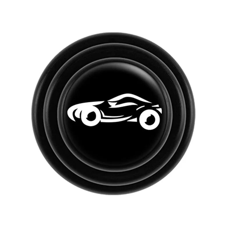 Black silicone car door shock pads measuring 20mm with self-adhesive backing for impact protection