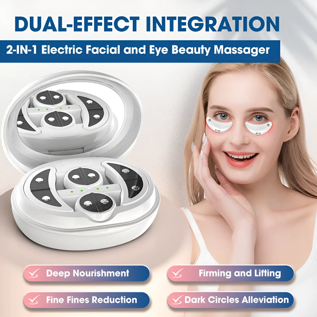 White red light EMS wireless eye beautification instrument for facial massage and dark circle treatment