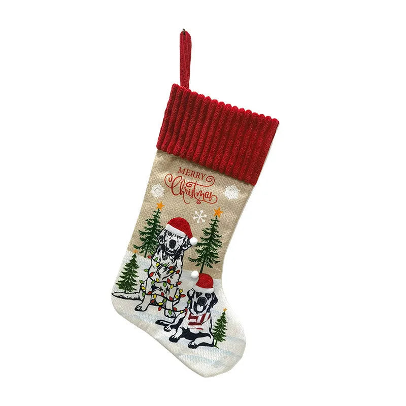 Cloth Christmas pendant with pet socks design measuring 46 by 28 centimetres