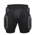 Black cycling hip protection pants with integrated pads for sports safety.