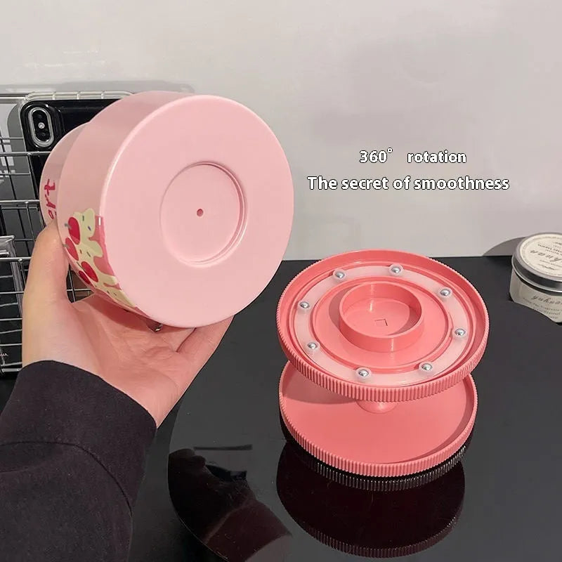 Japanese style ABS plastic cosmetic brush barrel with rotating lid in beige colour