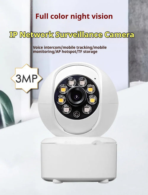 Indoor 1080p security camera with ceiling mount and infrared night vision