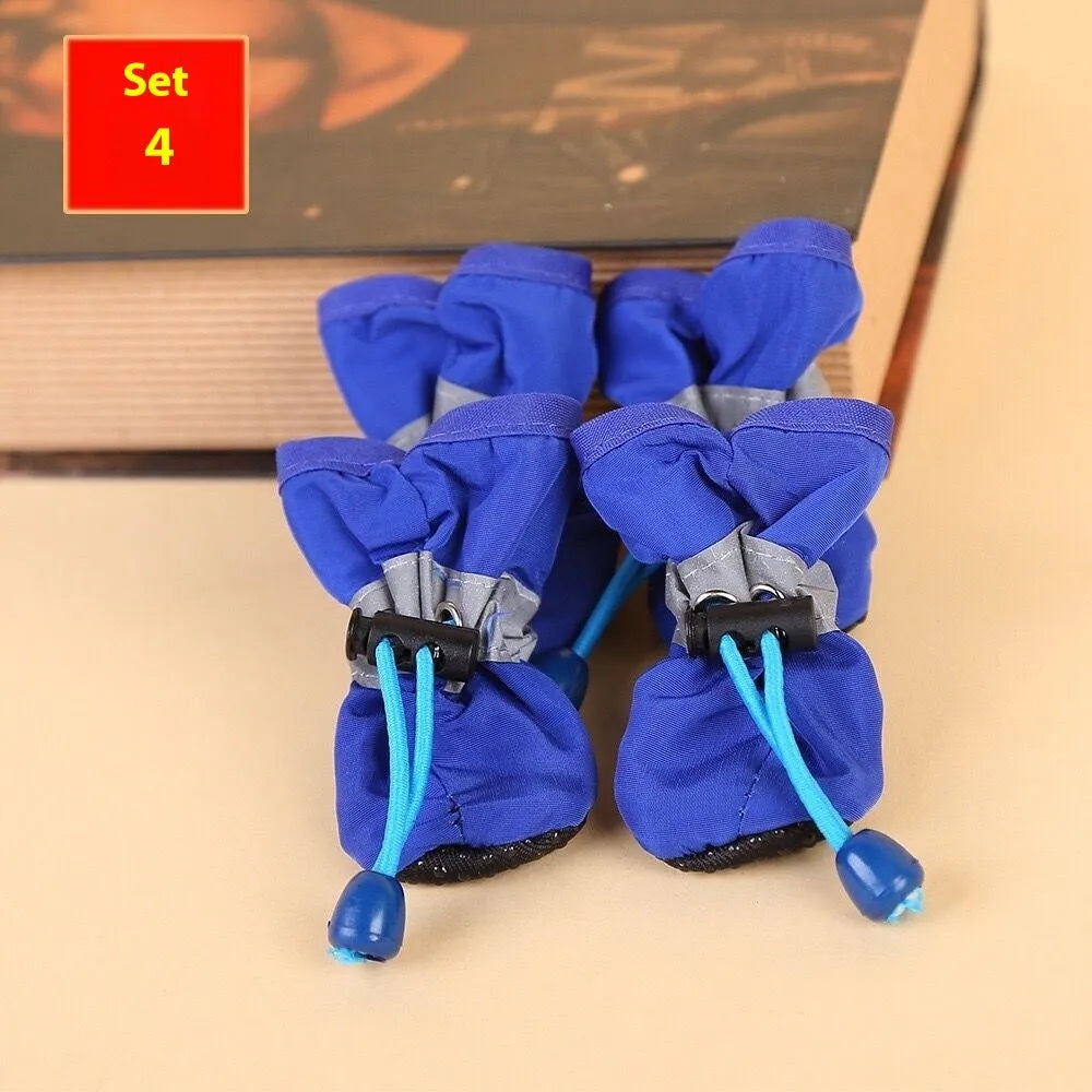 Four seasons breathable cloth dog shoes with soft sole in multiple colour options