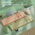 Prewalker V3 wired keyboard and mouse set in retro green colour on office desk