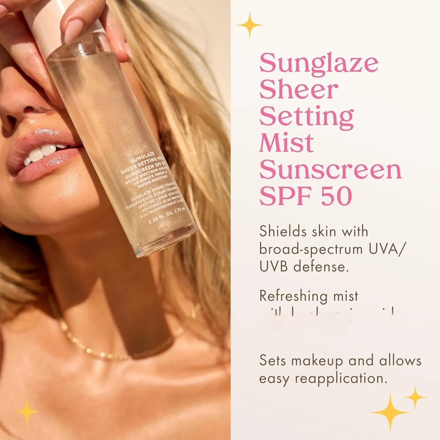 75ml makeup refreshing protective spray bottle with moisturising toning lotion